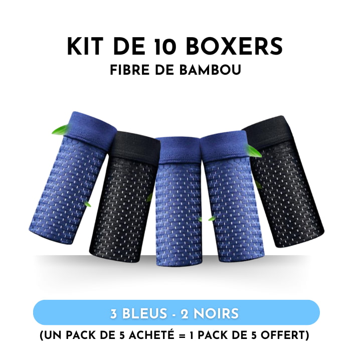 Kit 10 Boxers en Fibre de Bambou Box Hero - Achetez 5 et recevez-en 10