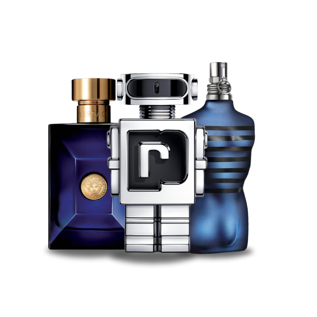 3 Parfums Versace DYLAN BLUE, Paco Rabanne PHANTOM et Jean Paul Gaultier ULTRA MALE (Eau de Parfum) 100ml  - Pour hommes